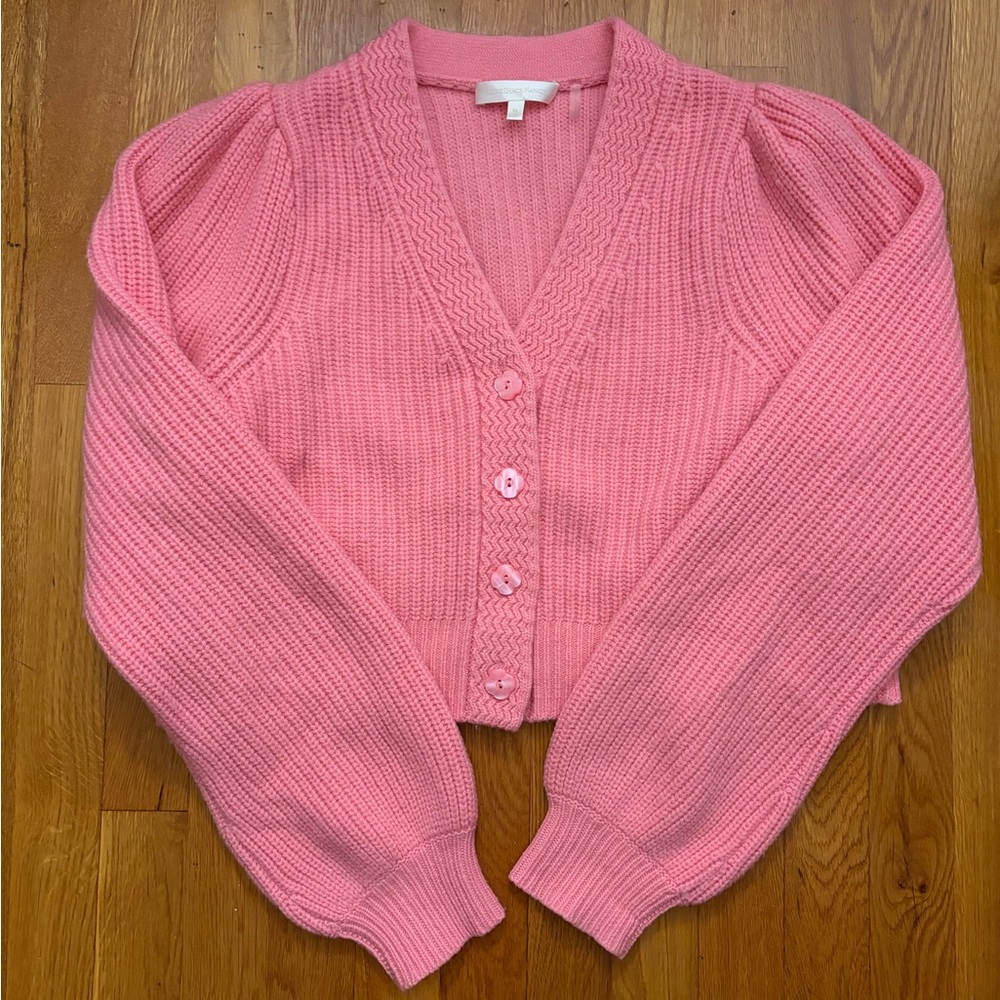 LoveShackFancy Pink Cardigan Sweater
